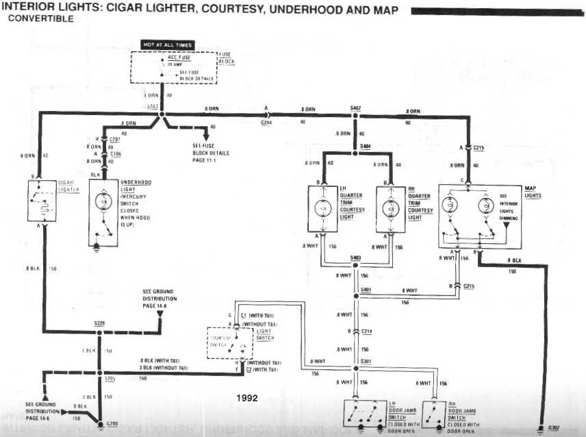 diagram_1992_interior_lights_cigar_lighter_underhood_and_map_convertible