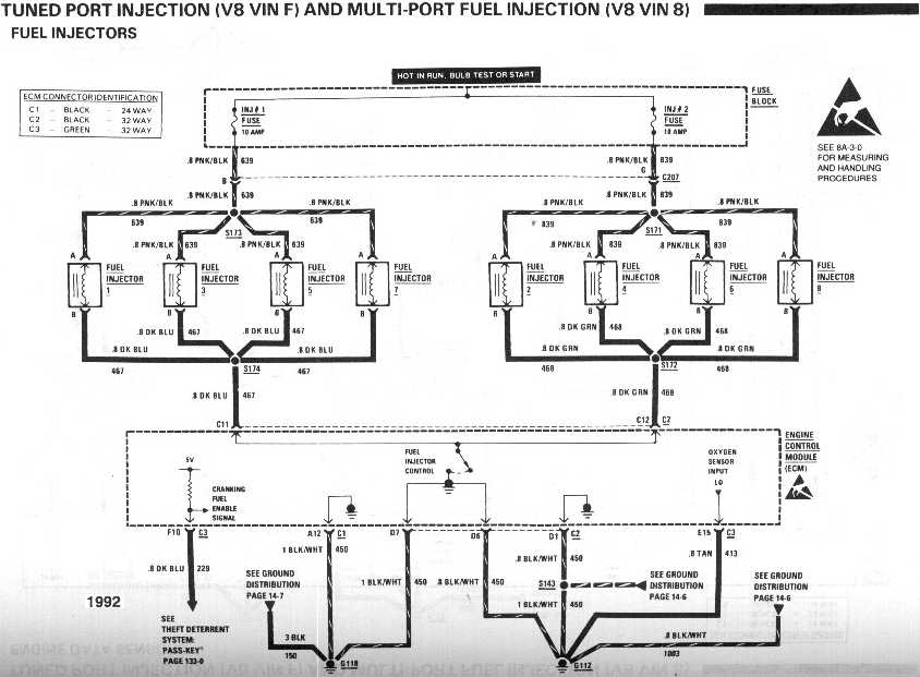 diagram_1992_tuned_port_injection_V8_vinF_and_vin8_fuel_injectors